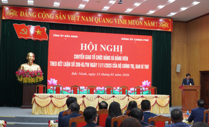 Hội nghị chuyển giao tổ chức Đảng và Đảng viên theo kết luận số 208-KL/TW ngày 11/11/2025 của Bộ chính trị, Ban bí thư